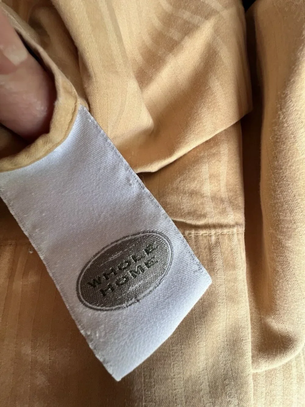 SEARS KING California 3 pc 1) Flat 2) Std Pillowcases Gold Jacquard 100% Cotton